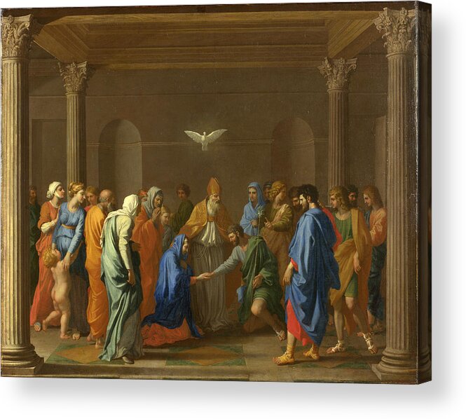 Nicolas Poussin Acrylic Print featuring the painting Marriage by Nicolas Poussin