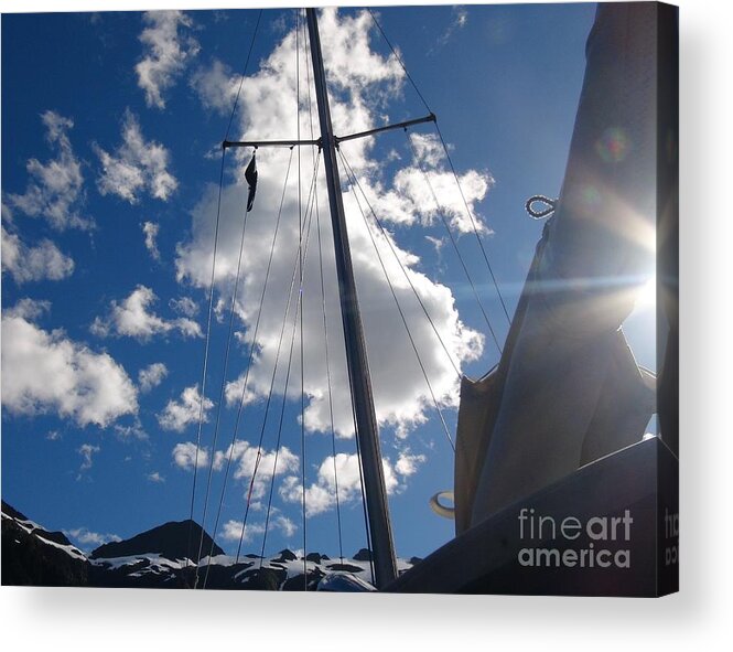 Sailboat Mast Acrylic Print featuring the photograph Mast and Sky by Laura Wong-Rose