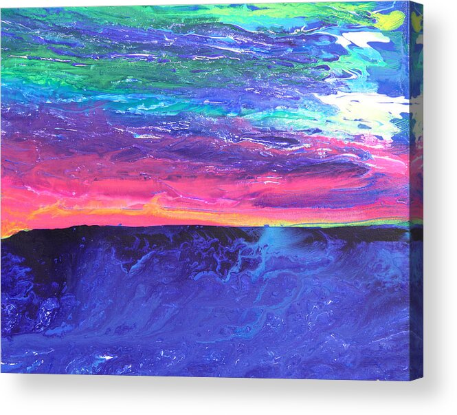 Fusionart Acrylic Print featuring the painting Maui Sunset by Ralph White