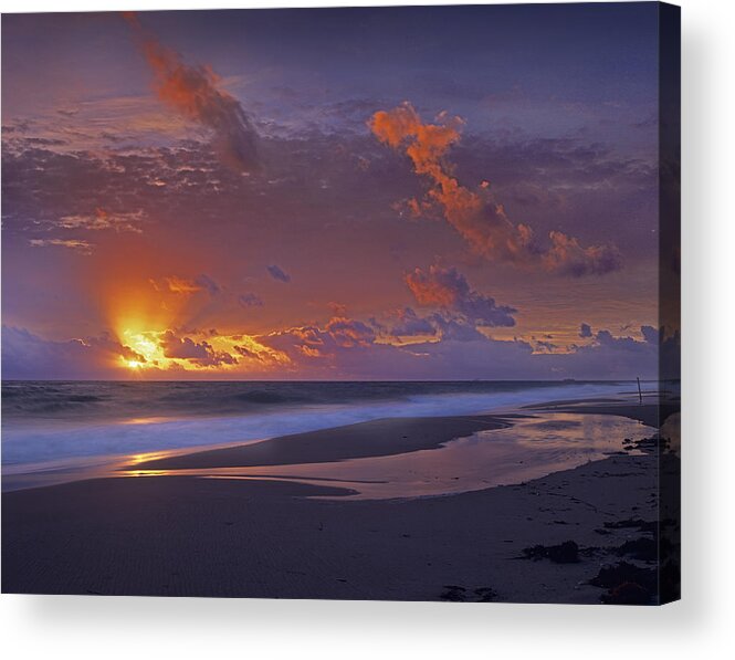 00175852 Acrylic Print featuring the photograph McArthur Beach At Sunrise by Tim Fitzharris