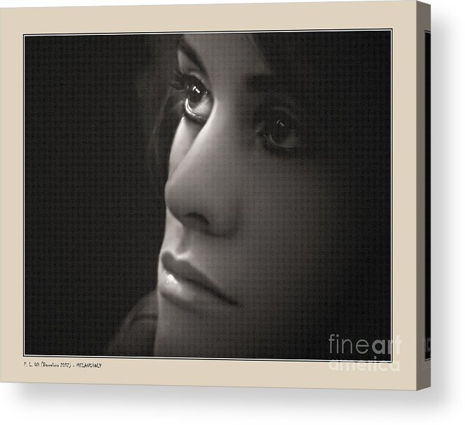 Sad Acrylic Print featuring the photograph Melancholy by Pedro L Gili