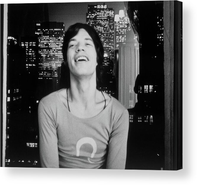 Personality Acrylic Print featuring the photograph Mick Jagger Laughing by Cecil Beaton