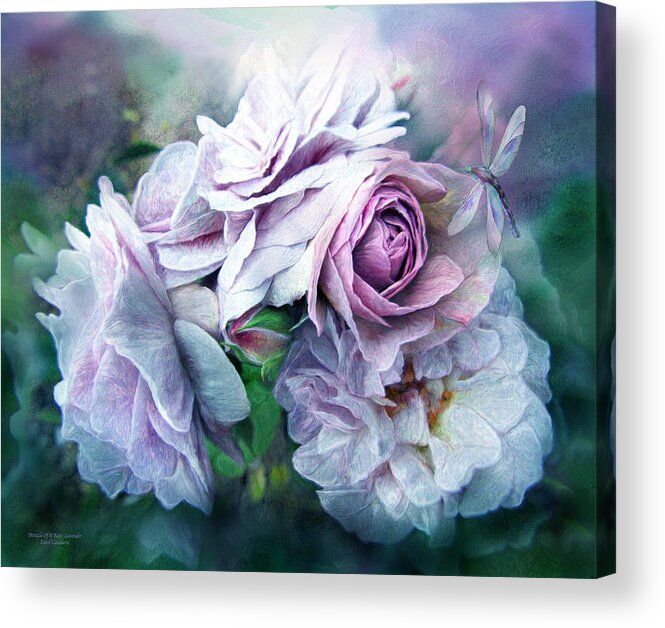 Rose Acrylic Print featuring the mixed media Miracle Of A Rose - Lavender by Carol Cavalaris