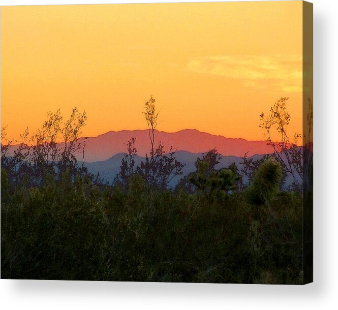 Sunrise Acrylic Print featuring the photograph Mojave Sunrise by Timothy Bulone