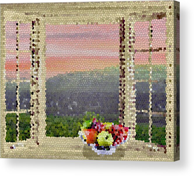 Mosaics Acrylic Print featuring the digital art Mosaic Window by Nina Bradica