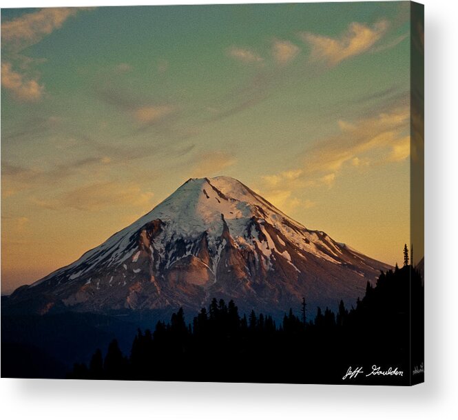 Awe Acrylic Print featuring the photograph Mount Saint Helens at Sunset Before the Eruption by Jeff Goulden