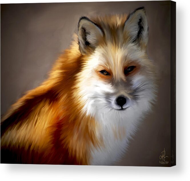 Fox Acrylic Print featuring the painting Mr. Fox by Pennie McCracken