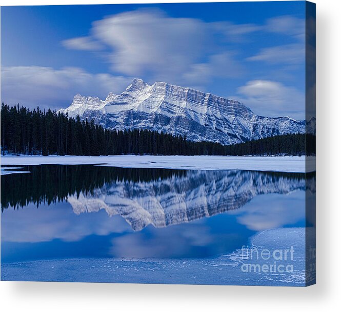 Mountain Acrylic Print featuring the photograph Mt. Rundle Blues by Royce Howland
