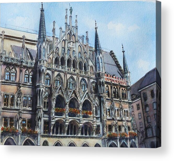 Munich Acrylic Print featuring the painting Munich by Henrieta Maneva