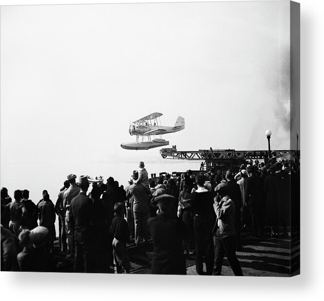 Aircraft Acrylic Print featuring the photograph Navy Fighter Airplane Launch by Library Of Congress/science Photo Library