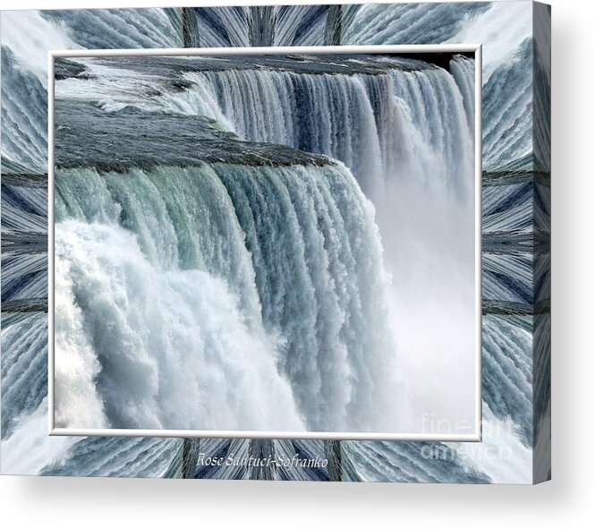 Niagara Falls Acrylic Print featuring the photograph Niagara Falls American side closeup with warp frame by Rose Santuci-Sofranko