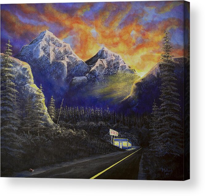 Mountain Sunset Acrylic Print featuring the painting Night Life by Jack Malloch