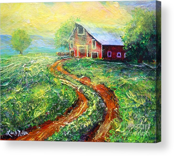 Lee Acrylic Print featuring the painting Nixon's Sunny Day On The Farm by Lee Nixon