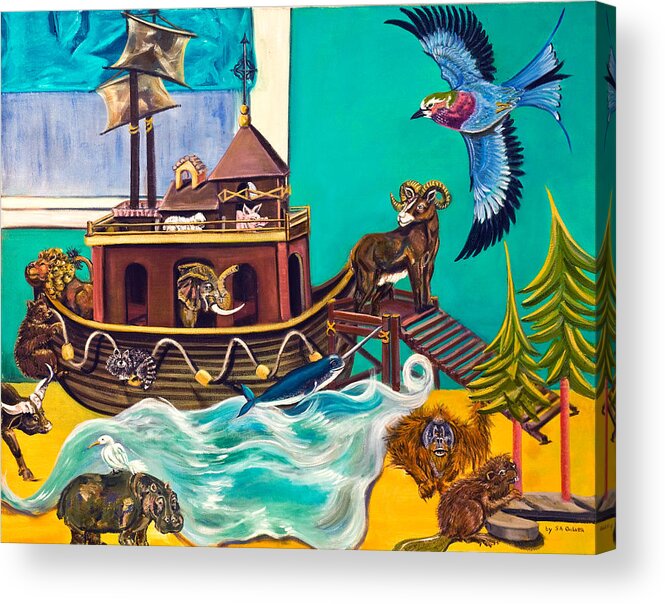 Susan Culver Fine Art Prints Acrylic Print featuring the painting Noah's Ark Second Voyage by Susan Culver