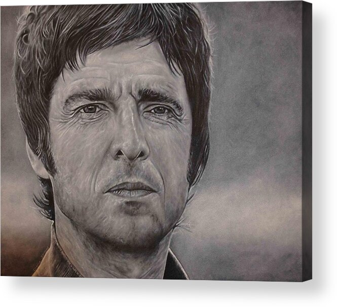 Noel Gallagher Acrylic Print featuring the painting Noel Gallagher by David Dunne