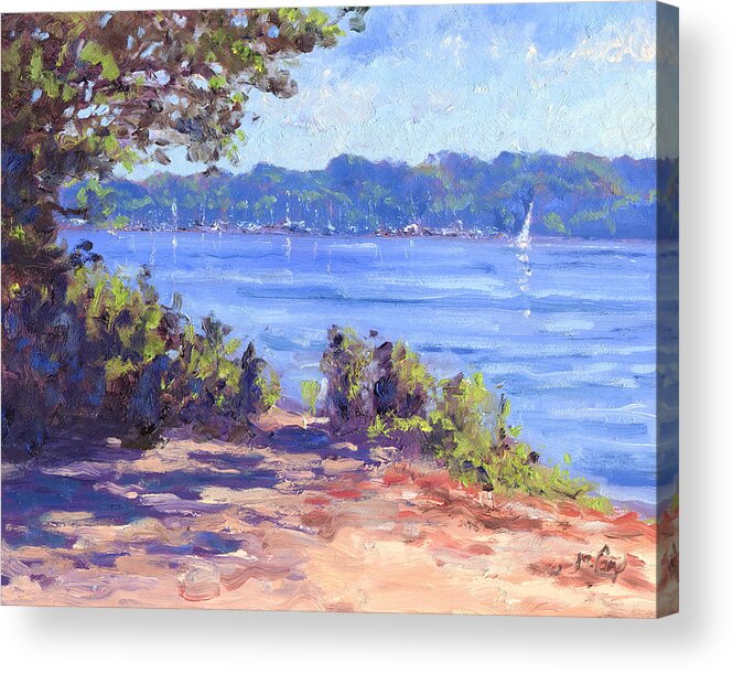Nature Acrylic Print featuring the painting On the Bay Side by Michael Camp