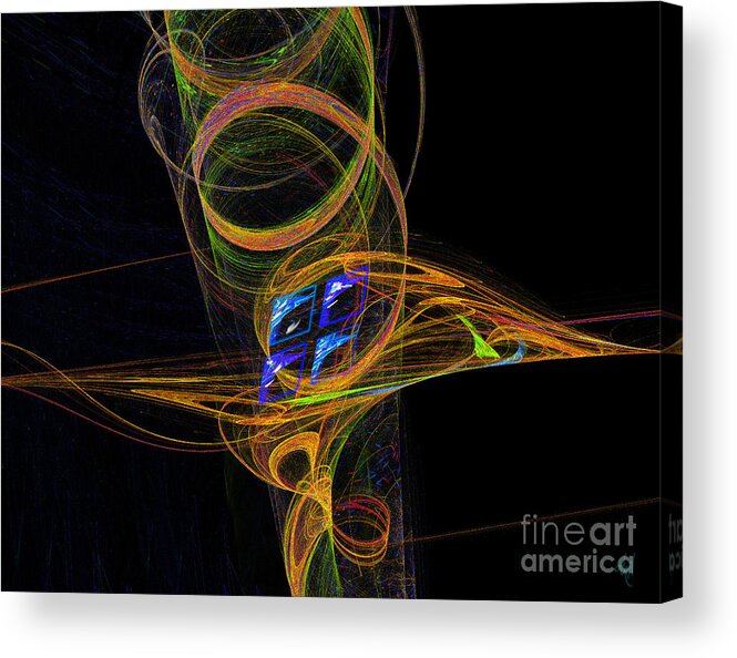 Fractal Acrylic Print featuring the digital art On the Way to Oz by Victoria Harrington