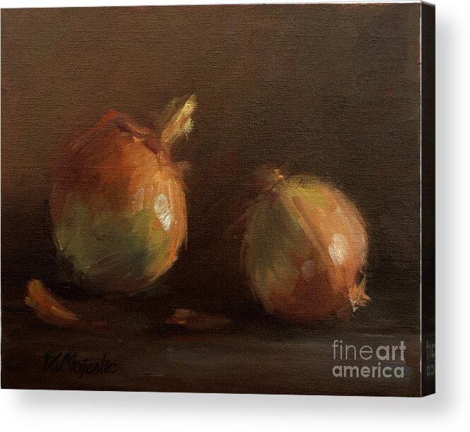 Onion Acrylic Print featuring the painting Onions by Viktoria K Majestic