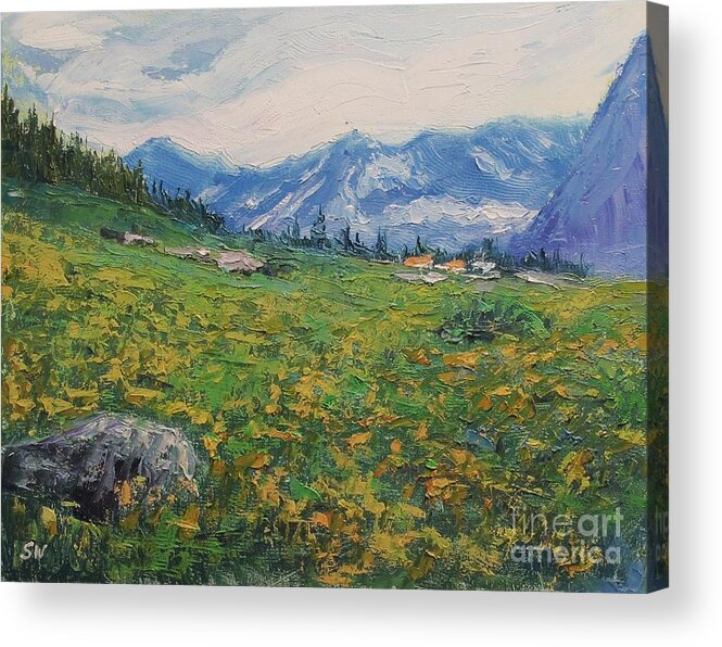 Sean Wu Acrylic Print featuring the painting Open Field by Sean Wu