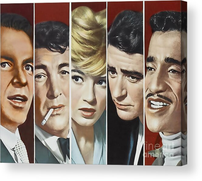 Movie Poster Acrylic Print featuring the mixed media Original Oceans 11 Cast by Marvin Blaine