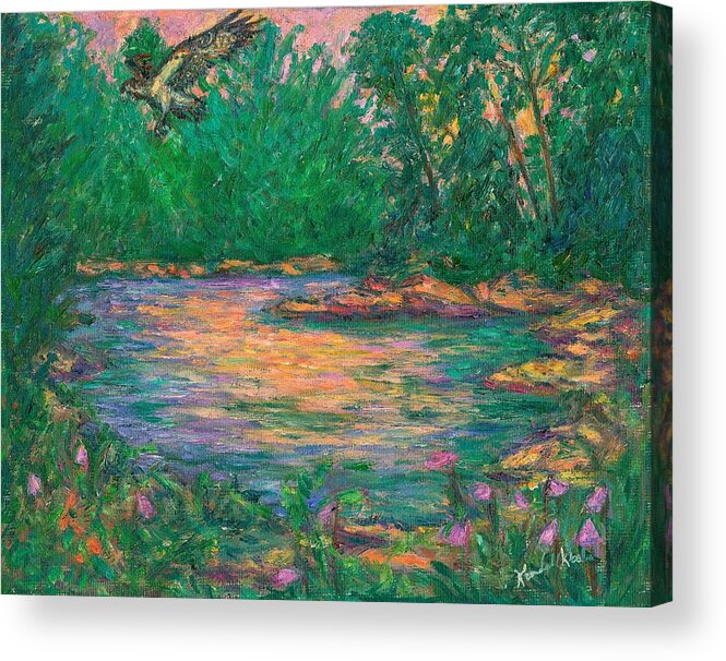 Kendall Kessler Acrylic Print featuring the painting Osprey Evening by Kendall Kessler