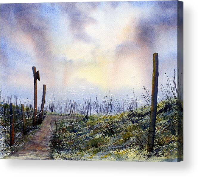 Landscape Acrylic Print featuring the painting Out to Sea.. Morning Mist by Glenn Marshall