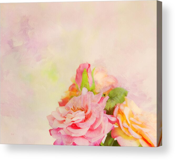 Floral Acrylic Print featuring the photograph Painterly Roses by Theresa Tahara