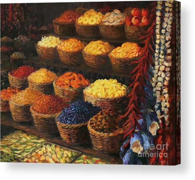 Fruits Acrylic Print featuring the painting Palette of The Orient by Kiril Stanchev