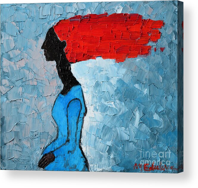 Woman Acrylic Print featuring the painting Passion Seeker by Ana Maria Edulescu