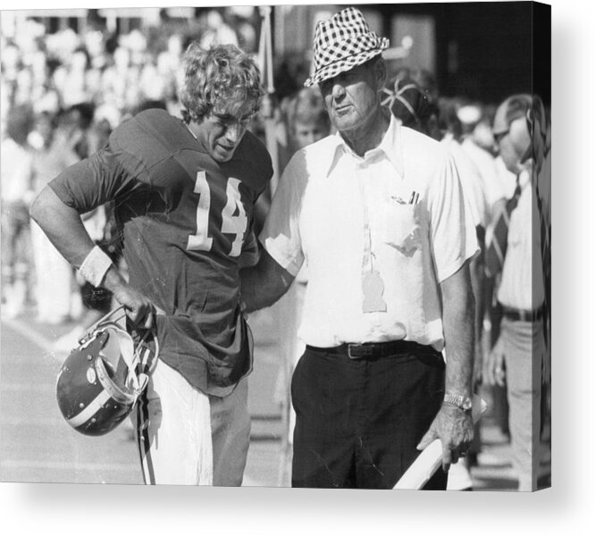Alabama Acrylic Print featuring the photograph Paul Bear Bryant - Alabama Football by Retro Images Archive