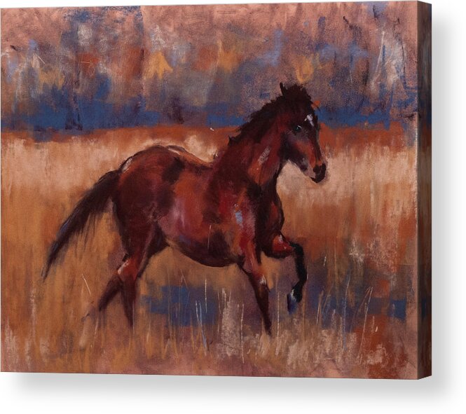 Horse Acrylic Print featuring the painting Payote's Run by Jim Fronapfel