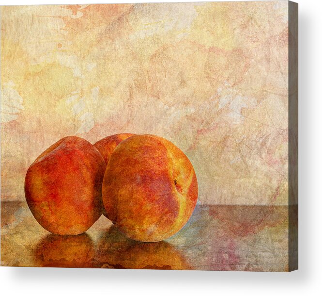 Agriculture Acrylic Print featuring the photograph Peach Trio II by Heidi Smith