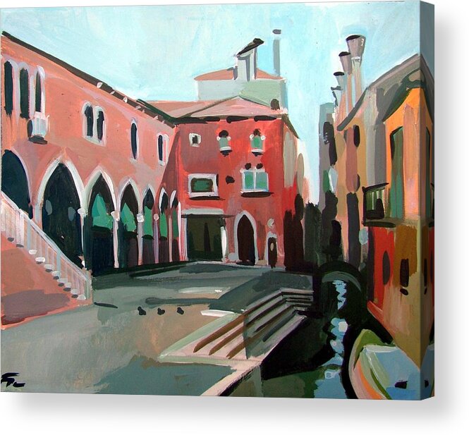 Venice Acrylic Print featuring the painting Pescheria by Filip Mihail