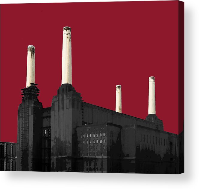Battersea Acrylic Print featuring the mixed media Power - Blazing RED #2 by BFA Prints