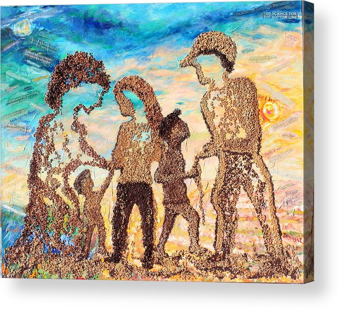 Rural Acrylic Print featuring the painting Prairie Families Work Together by Naomi Gerrard