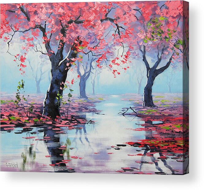 Pink Trees Acrylic Print featuring the painting Pretty in Pink by Graham Gercken
