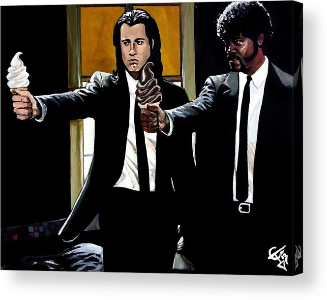 Pulp Fiction Acrylic Print featuring the painting Pulp Ice Cream by Tom Carlton