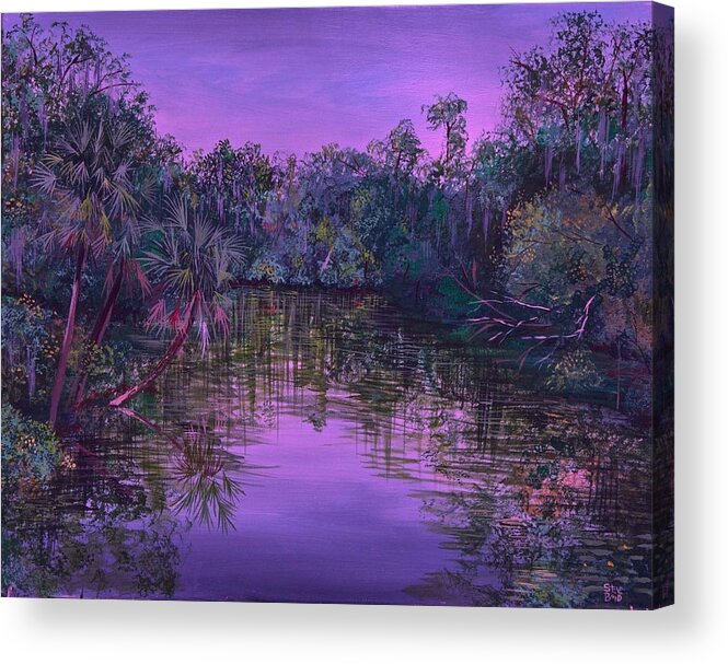 Palm Trees Acrylic Print featuring the photograph Purple Haze by Virginia Bond