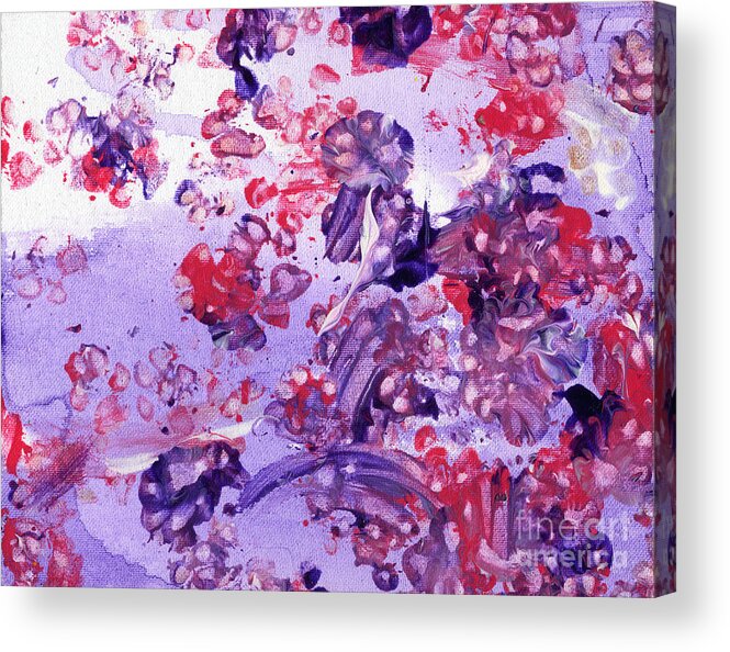Dog Art Acrylic Print featuring the painting Purple Puppy Passion by Antony Galbraith