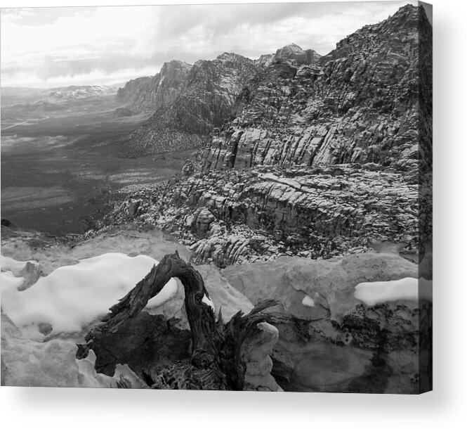 Red Acrylic Print featuring the photograph Red Rock Winter by Alan Socolik