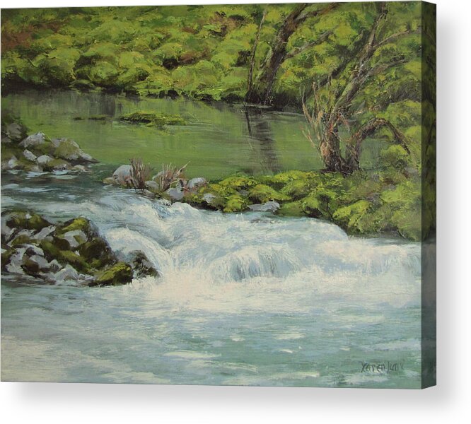 River Acrylic Print featuring the painting River Moods by Karen Ilari