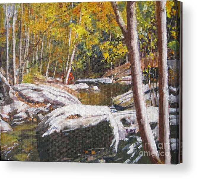 Landscape Acrylic Print featuring the painting River Rocks by Shirley Braithwaite Hunt