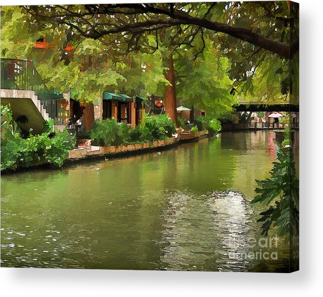 Outside Dining Acrylic Print featuring the photograph Riverwalk San Antonio by Josephine Cohn