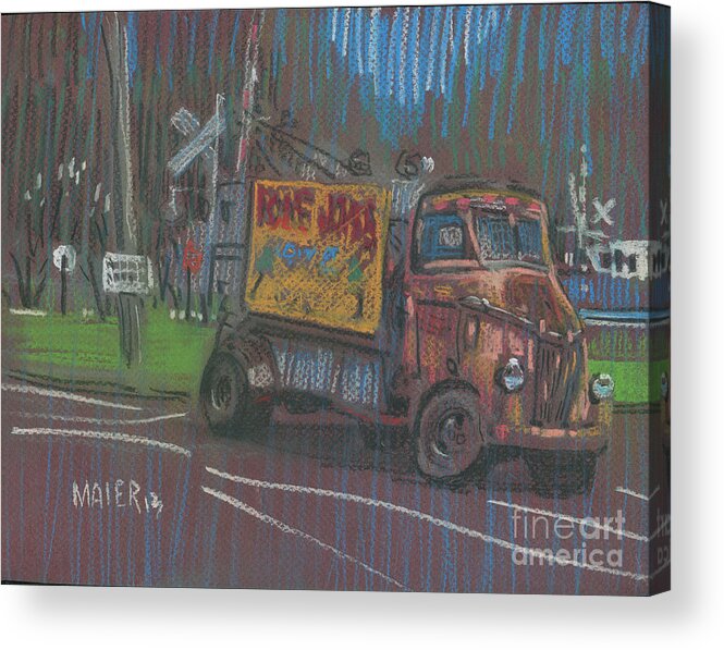 Advertising Acrylic Print featuring the painting Roadside Advertising by Donald Maier