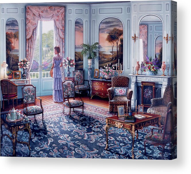 Interior Acrylic Print featuring the painting Romantic Reminiscence by MGL Meiklejohn Graphics Licensing