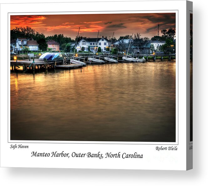 Harbor Lights Acrylic Print featuring the photograph Safe Harbor Manteo North Carolina by Gene Bleile Photography 