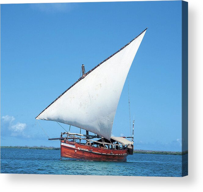 Incidental People Acrylic Print featuring the photograph Sailing Boat In Sea by Tim Beddow