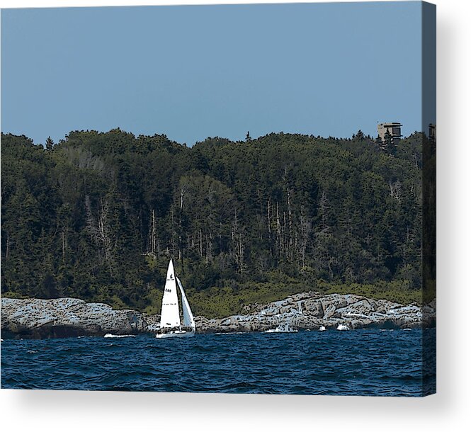Maine Acrylic Print featuring the photograph Sailing Casco Bay by Ann Tracy
