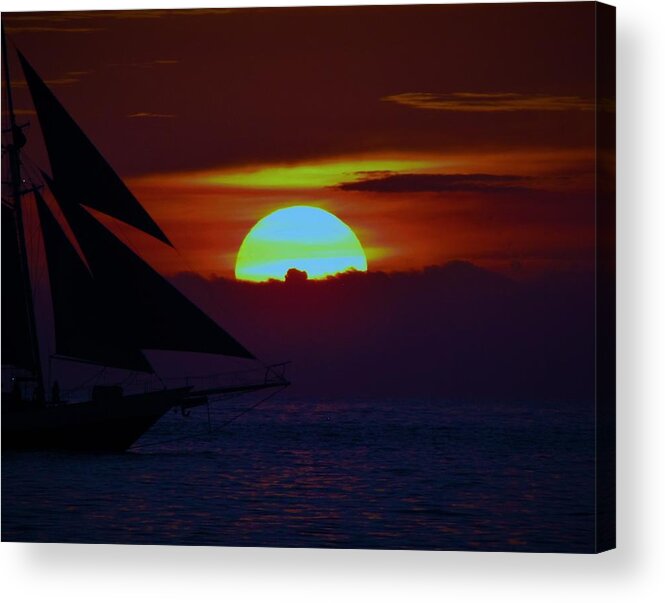 Sails Acrylic Print featuring the photograph Sailing At Sunset by Gary Smith