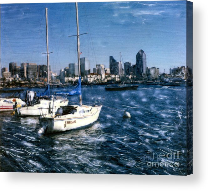 San Diego Sailboats Acrylic Print featuring the photograph San Diego Sailboats by Glenn McNary
